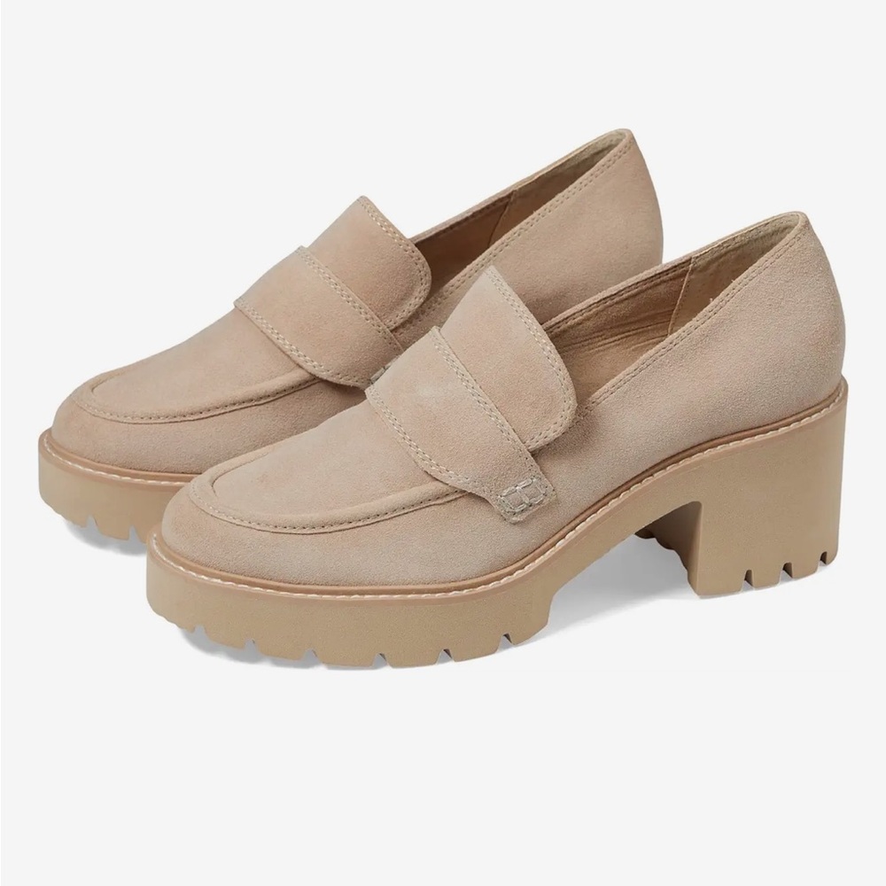 Dolce Vita Tan Suede Platform Loafers